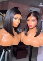 Donor luxury bone straight  10”  13by4 hd lace and 5by5 hd picture displayed frontal 280g closure 260g - Image 2