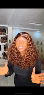 Luxury donor SDD water curls  20” 5by5 lace glueless  Highlighted color