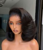 Raw Filipino layered bob wig 300gram 13by6 hd lace 10” - Image 3