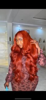 34” raw donor luxury  Ginger wavy 600gram  Pair with 6by6 lace - Image 3