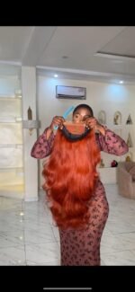 34” raw donor luxury  Ginger wavy 600gram  Pair with 6by6 lace - Image 2