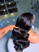 Raw donor wavy unit natural black 26” 13by6 hdlace(free glueless customization)✅ - Image 3